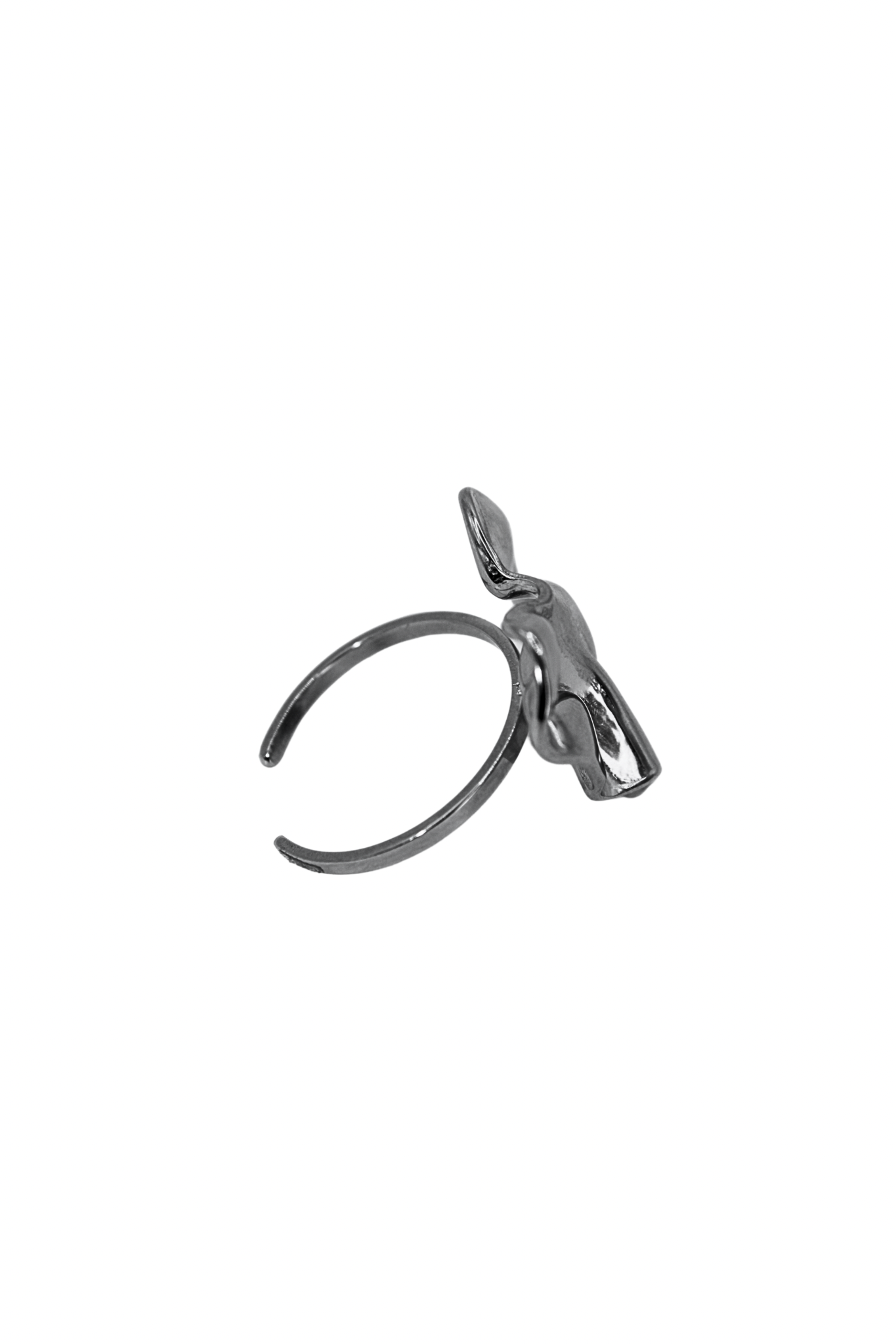 Anillo Plateado Corazon con Textura
