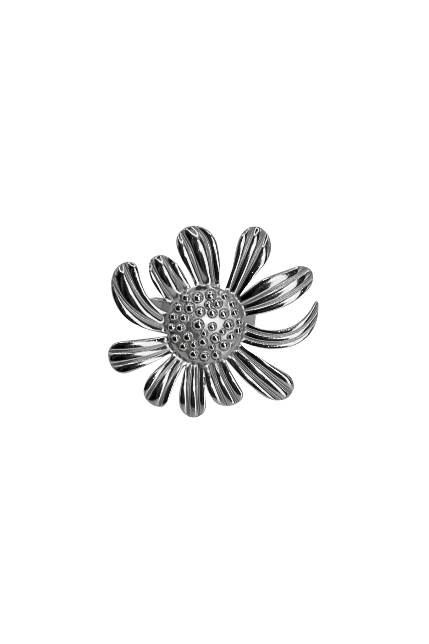 Anillos de Flor Plateada Eloisa Musas Joyeria