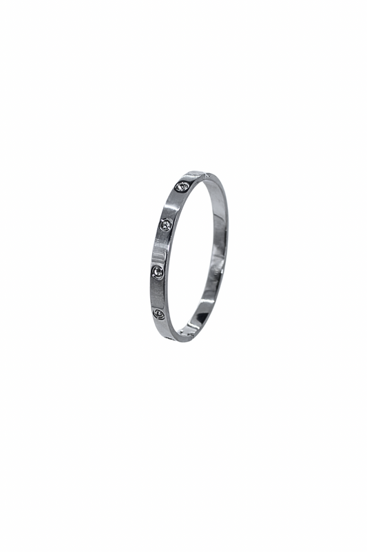 Brazalete Plateado con Brillos